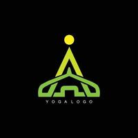 een eerste logo voor yoga ontwerp concept vector