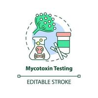 mycotoxine testen concept icoon. voedingswaarde testen abstract idee dun lijn illustratie. identificeren gietvorm besmetting. geïsoleerd schets tekening. bewerkbare hartinfarct. lucht, myriade pro-bold fonts gebruikt vector