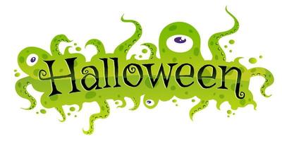 vector banier voor halloween met groen monsters