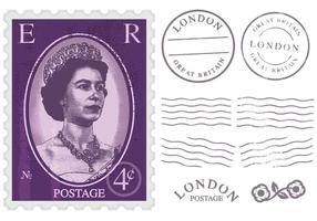 Koningin Elizabeth Postzegel vector