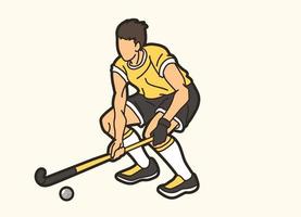 veld- hockey sport speler vector