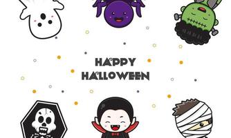 leuke halloween karakter achtergrond banner cartoon afbeelding vector