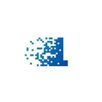 brief l pixel logo, snel in beweging l icoon vector