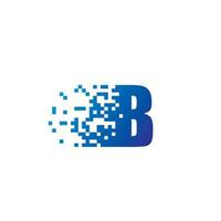brief b pixel logo, snel in beweging b icoon vector