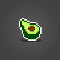 avocado-pixel. vectorillustratie van 8 bit game activa. vector