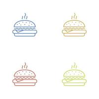 reeks van pictogrammen van hamburgers geïsoleerd Aan de wit achtergrond. vector illustratie. snel voedsel logo