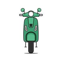 vespa scooter voorkant visie in turkoois kleur vector