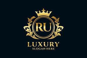 eerste ru brief Koninklijk luxe logo sjabloon in vector kunst voor luxueus branding projecten en andere vector illustratie.