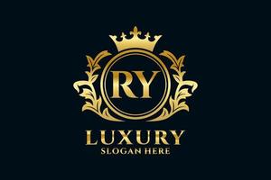 eerste ry brief Koninklijk luxe logo sjabloon in vector kunst voor luxueus branding projecten en andere vector illustratie.