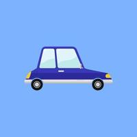 wijnoogst blauw auto in grappig tekenfilm stijl vector