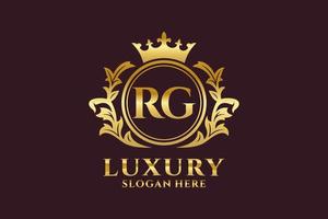 eerste rg brief Koninklijk luxe logo sjabloon in vector kunst voor luxueus branding projecten en andere vector illustratie.