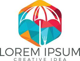 ontwikkeling creatief paraplu logo ontwerp. vector