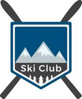 montage skiën logo ontwerp. ski club logo ontwerp. vector