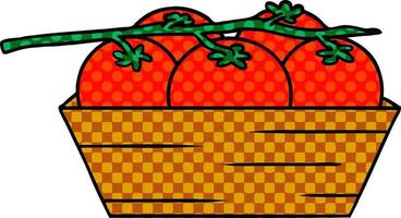 cartoon doodle van een doos tomaten vector