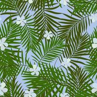 tropisch naadloos patroon met exotisch palm bladeren en tropisch bloem. vector. vector