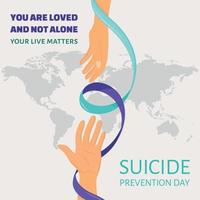zelfmoord het voorkomen dag voor overlevende ondersteuning vector