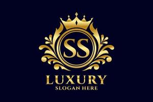 eerste ss brief Koninklijk luxe logo sjabloon in vector kunst voor luxueus branding projecten en andere vector illustratie.