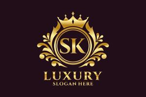 eerste sk brief Koninklijk luxe logo sjabloon in vector kunst voor luxueus branding projecten en andere vector illustratie.