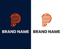 brief p Mark modern logo ontwerp sjabloon vector