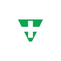 driehoek plus medisch symbool logo vector
