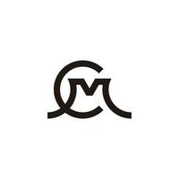 brief cm gemakkelijk curves meetkundig lijn logo vector