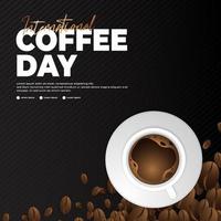 modern en premie Internationale koffie dag groet ontwerp vector