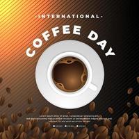modern en premie Internationale koffie dag groet ontwerp vector