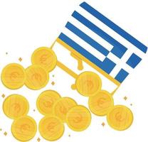 Griekenland vlag hand- getekend, euro hand- getrokken vector