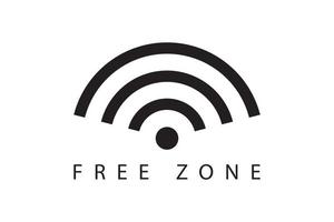 Wifi vrij zone symbool. draadloze signaal teken. mobiel internet vector icoon.