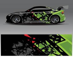 auto wrap ontwerp vector. grafische abstracte streep racen achtergrond kit ontwerpen voor wrap voertuig race auto rally avontuur en livery vector