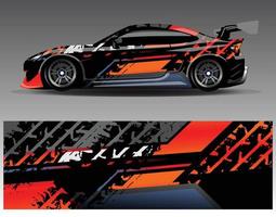 auto wrap ontwerp vector. grafische abstracte streep racen achtergrond kit ontwerpen voor wrap voertuig race auto rally avontuur en livery vector