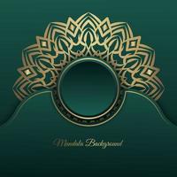 groen luxe achtergrond, met goud mandala vector