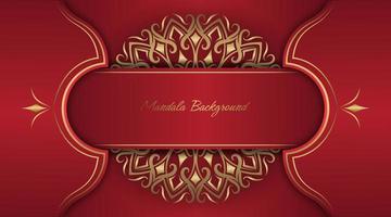 rood luxe achtergrond, met goud mandala decoratie vector