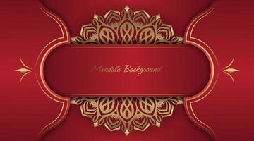 rood luxe achtergrond, met goud mandala decoratie vector