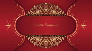 rood luxe achtergrond, met goud mandala decoratie vector