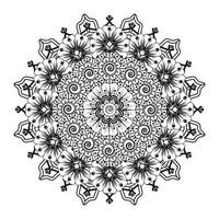 cirkelvormig patroon in de vorm van mandala voor henna, mehndi, tatoeage, decoratie. decoratief ornament in etnische oosterse stijl. kleurboek pagina. vector