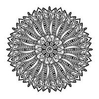 cirkelvormig patroon in de vorm van mandala voor henna, mehndi, tatoeage, decoratie. decoratief ornament in etnische oosterse stijl. kleurboek pagina. vector