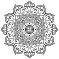 cirkelvormig patroon in de vorm van mandala voor henna, mehndi, tatoeage, decoratie. decoratief ornament in etnische oosterse stijl. kleurboek pagina. vector