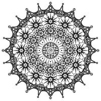 cirkelvormig patroon in de vorm van mandala voor henna, mehndi, tatoeage, decoratie. decoratief ornament in etnische oosterse stijl. kleurboek pagina. vector