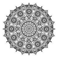 cirkelvormig patroon in de vorm van mandala voor henna, mehndi, tatoeage, decoratie. decoratief ornament in etnische oosterse stijl. kleurboek pagina. vector