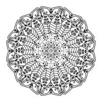 cirkelvormig patroon in de vorm van mandala voor henna, mehndi, tatoeage, decoratie. decoratief ornament in etnische oosterse stijl. kleurboek pagina. vector