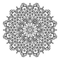 cirkelvormig patroon in de vorm van mandala voor henna, mehndi, tatoeage, decoratie. decoratief ornament in etnische oosterse stijl. kleurboek pagina. vector