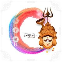 durga puja en gelukkig navratri Indisch godin aanbidden festival achtergrond ontwerp vector