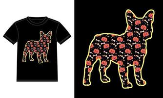 grappig Frans bulldog hond geschenk voor halloween t-shirt vector