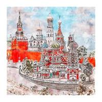 architectuur Rusland waterverf schetsen hand- getrokken illustratie vector