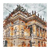 praag tsjechische republiek aquarel schets hand getekende illustratie vector