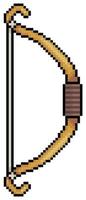 pixel kunst boog, houten boog vector icoon voor 8 bit spel Aan wit achtergrond