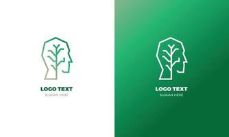 leef en brein, creatief verstand, aan het leren en ontwerp logo Mens hoofd, mensen symbolen voorraad illustratie vector