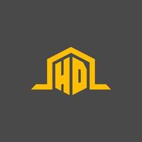 hd monogram eerste logo met zeshoek stijl ontwerp vector