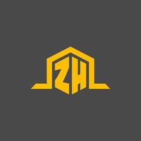 zh monogram eerste logo met zeshoek stijl ontwerp vector